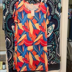 NWT Colorful Leaf Print Dress S